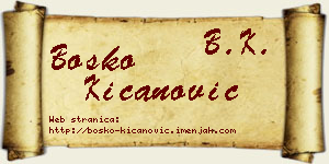 Boško Kićanović vizit kartica